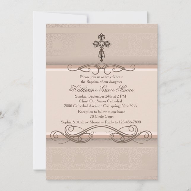 Invitación de rollos elegantes (Anverso)