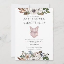 Invitación de ropa boho linda para baby shower de 