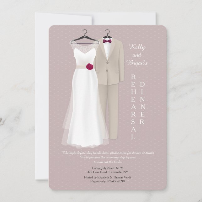 Invitación de ropa de boda (Anverso)