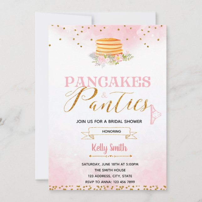 invitación de ropa interior de pancakes y bragas (Anverso)