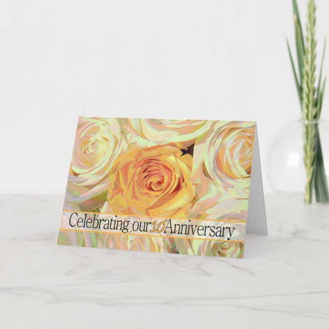 invitación de rosa de aniversario número 10 (Anverso)