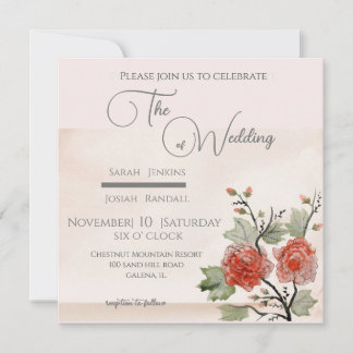 Invitación de Rosa de la etiqueta