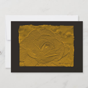 Invitación de rosa dorada y negra estampada