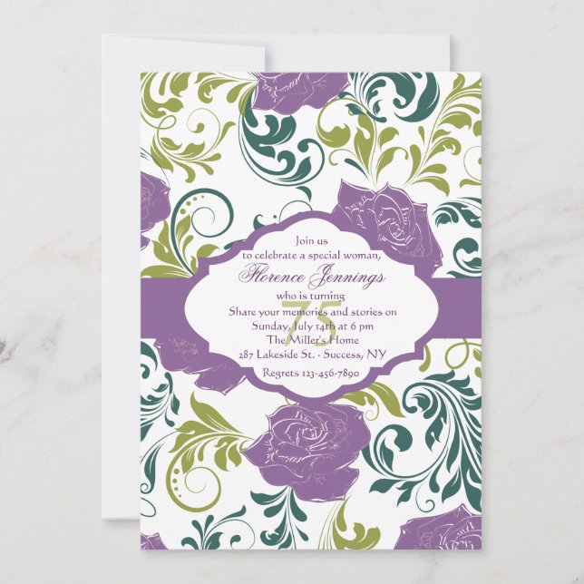 Invitación de Rosa Lavanda (Anverso)