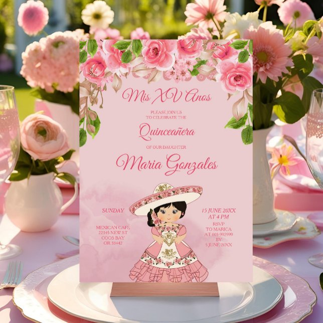 Invitación de Rosa Mexicano Mis Quince (Subido por el creador)