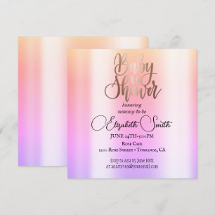 Invitación de rosa oro ombre para baby shower