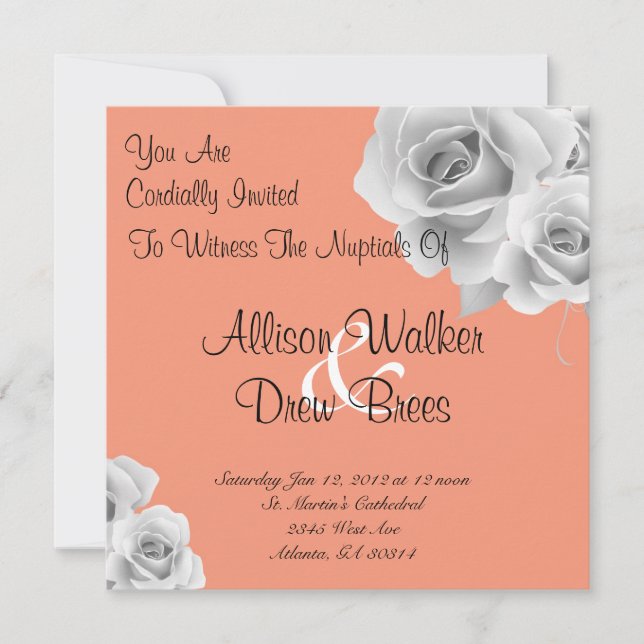 Invitación de Rosa (Peach) (Anverso)