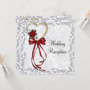 Invitación de Rosa romántico, Boda de diamantes y