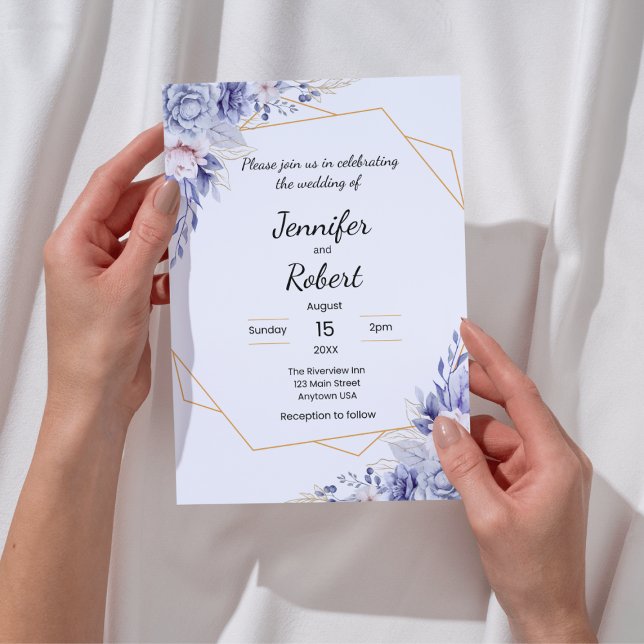 Invitación de Rosas Azules Elegantes (Subido por el creador)
