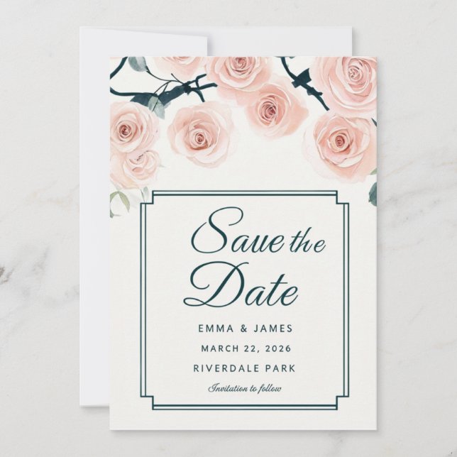 Invitación de Rosas de acuarela elegante