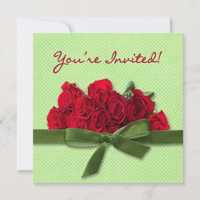 INVITACIÓN DE ROSAS ROJAS CON FINES MÚLTIPLES (Anverso)