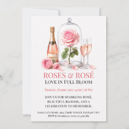 Invitación de rosas y rosado Elegante jardín de ch