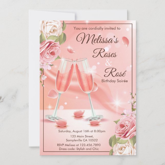 Invitación de rosas y Rosé (Anverso)
