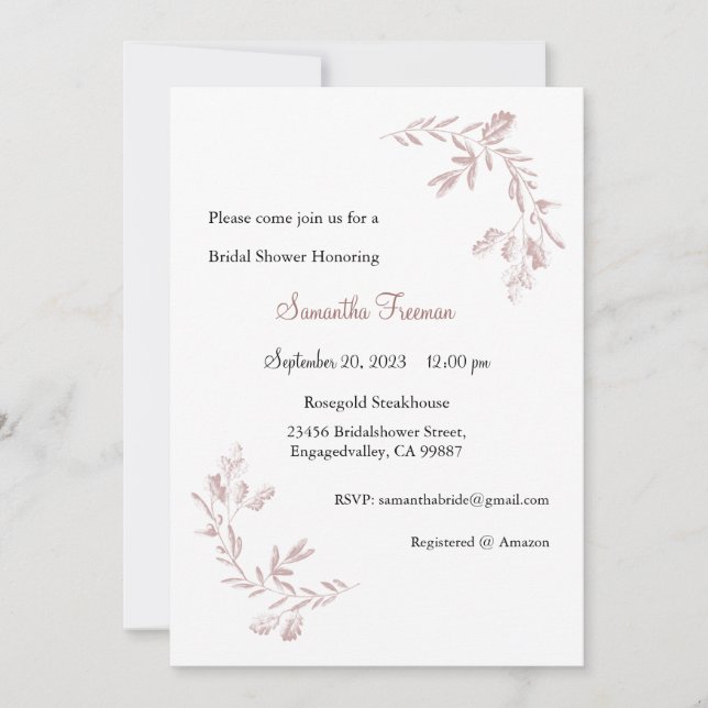 Invitación de Rosegold, Invitación a la boda, Oro  (Anverso)