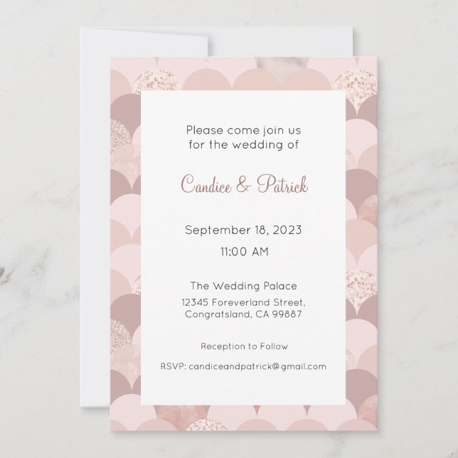 Invitación de Rosegold, Invitación a la boda, Oro  (Anverso)
