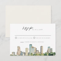 Invitación de RSVP a la línea de Skyline de acuare