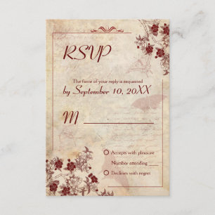 Invitación de RSVP a Vintage Cherry Blossom Weddin