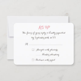 Invitación de RSVP de boda personalizada elegante