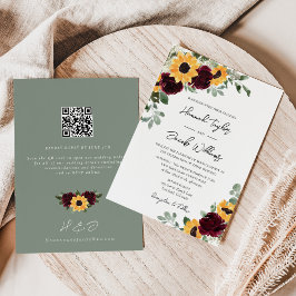 Invitación de RSVP de código QR de Boda Rústico de