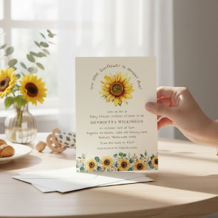 Invitación de RSVP qr de Baby Shower del Girasol R