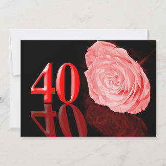 Invitación de rubíes del banquete de boda