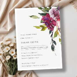 Invitación de Rubor amarillo borgoñona floral a Ba