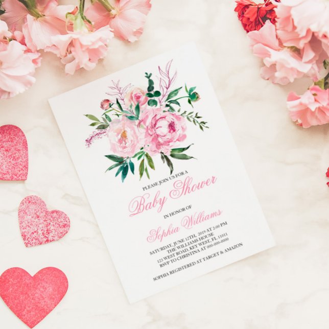 Invitación de Rubor Pink Baby Shower (Subido por el creador)