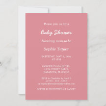 Invitación de Rubor Pink Baby Shower