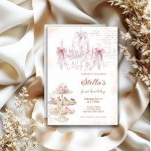Invitación de Rubor Pink Marie Antoinette