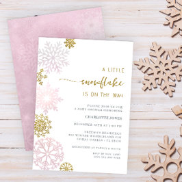 Invitación de Rubor Pink Snowflake Baby Shower
