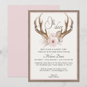 Invitación de Rubor Rústica a Baby Shower - Boho F