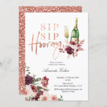 Invitación de Rubor y Marsala Sip Sip Hooray
