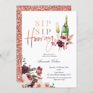 Invitación de Rubor y Marsala Sip Sip Hooray