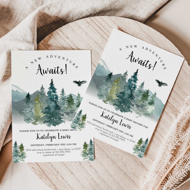 Invitación de Rustic Adventure Baby Shower (Subido por el creador)
