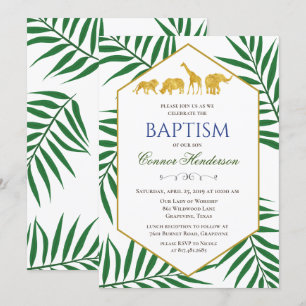 Invitación de Safari de la Jungla de Bautizo