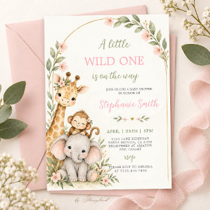 Invitación de Safari en la Jungla para Baby Shower