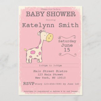 Invitación de Safari Giraffe Baby Shower