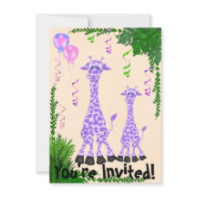 Invitación de Safari Giraffe Baby Shower para Chic