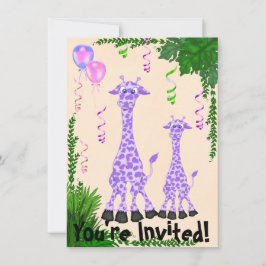Invitación de Safari Giraffe Baby Shower para Chic