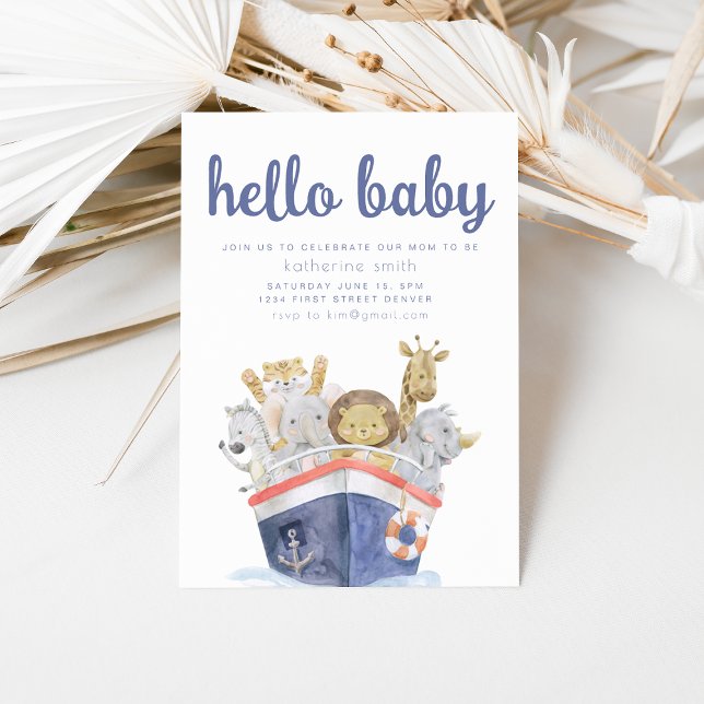 Invitación de Safari Nautical Noah en Baby Shower (Subido por el creador)