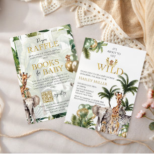 Invitación de Safari para Baby Shower Fiera Uno An
