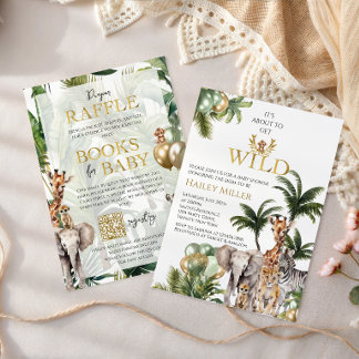 Invitación de Safari para Baby Shower Fiera Uno An
