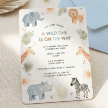 Invitación de Safari para Baby Shower Niño Selva