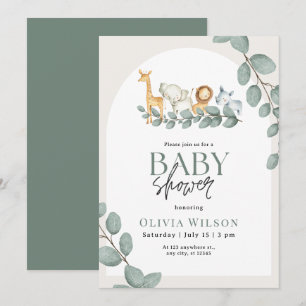 Invitación de Safari para Baby Shower, Vegetación