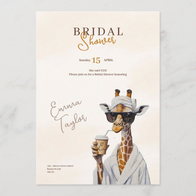 invitación de safari para despedida de soltera boh (Anverso)