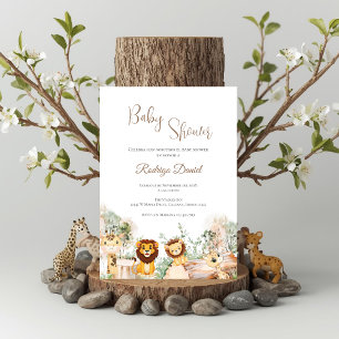 Invitación de Safari Spanish Baby Shower Boy
