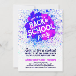 Invitación de salpicadura de pintura para fiesta d