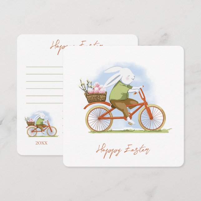 Invitación de saludo Feliz Pascua. Saludo (Anverso / Reverso)