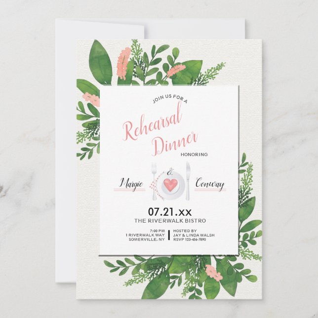 Invitación de saludo floral (Anverso)