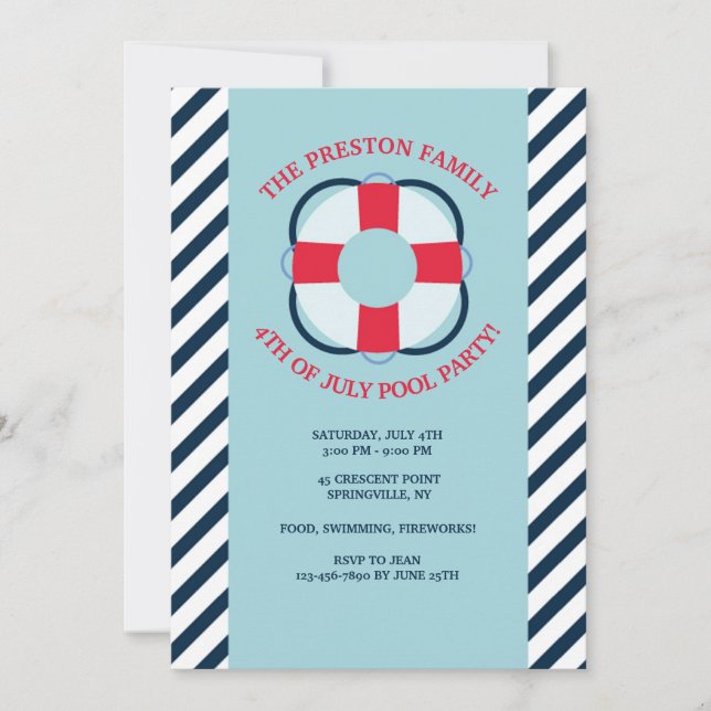 Invitación de salvavidas (Anverso)